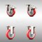 Service Caster 4 Inch 316SS Red Polyurethane Swivel Top Plate Caster Lock Brake 2 Rigid, 2PK SCC-SS316TTL20S414-PPUB-RED-2-R-2 - alternate 1